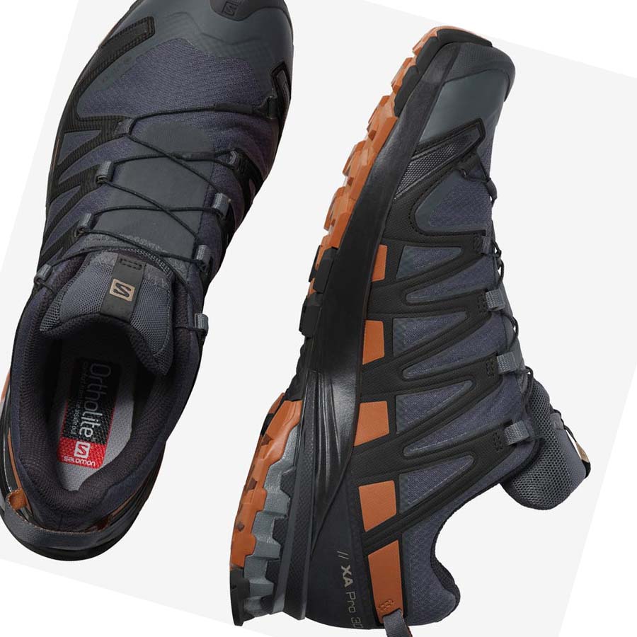 Salomon XA PRO 3D V8 GORE-TEX WIDE Erkek Patika Koşu Ayakkabısı Siyah | TR 3537MQZ